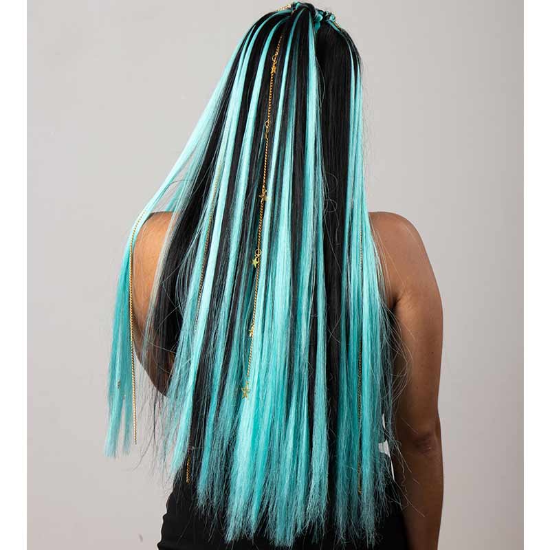 Mechones azules kanekalon